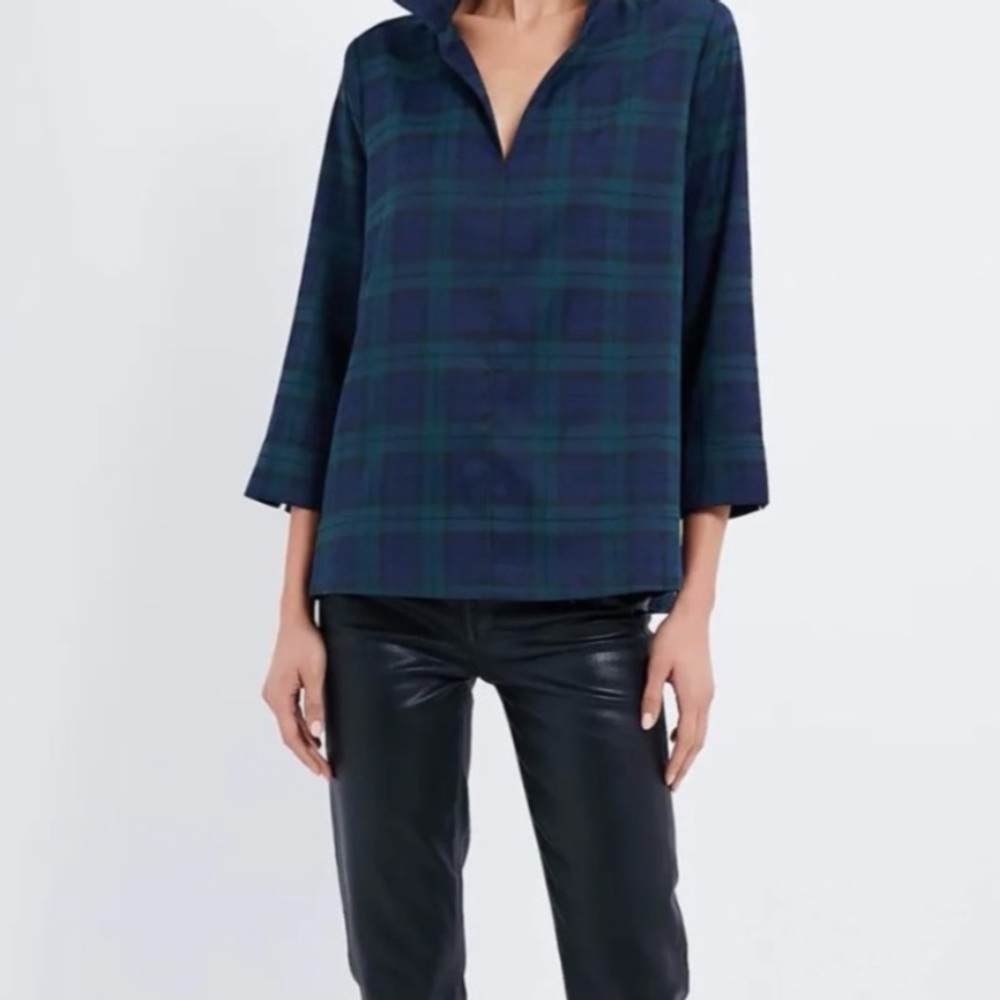 Tuckernuck Sullivan Plaid Collared Blouse